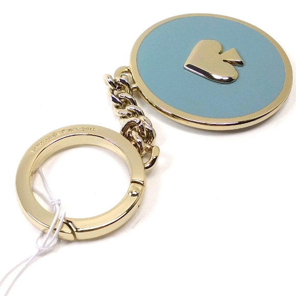 kate spade Accessories - KATE SPADE  Gold Spade & Blue Enamel Key Fob NWT